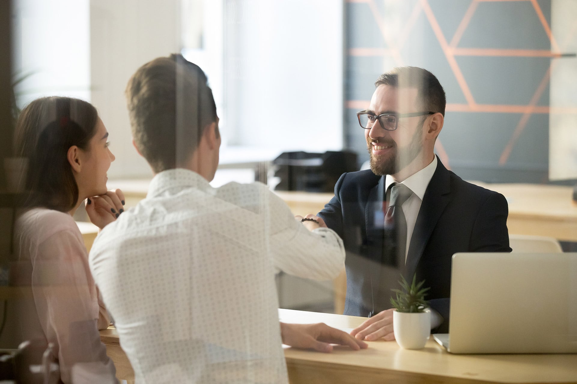 Bank Teller with Clients