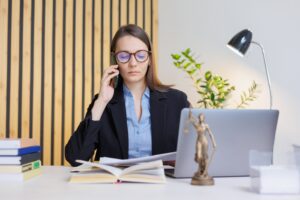 lawyer on computer